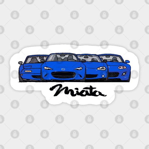 MX5 Miata Generations Blue Sticker by Woreth